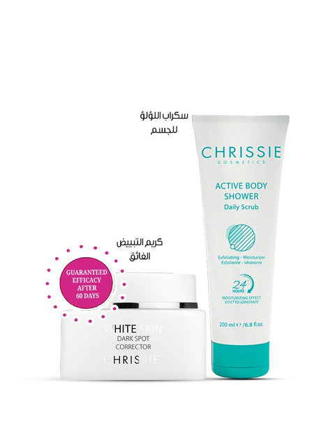 Chrissie whitening dark spot Cream +  Chrissie Active Body Shower Scrub